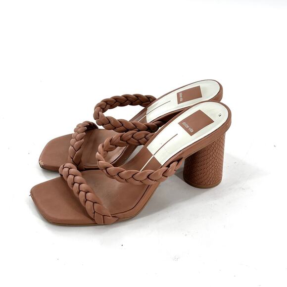 Dolce Vita Nairi Braided Sandals 8 NWOT Tan Heel Travel Beach Resort Cruise - Picture 3 of 8